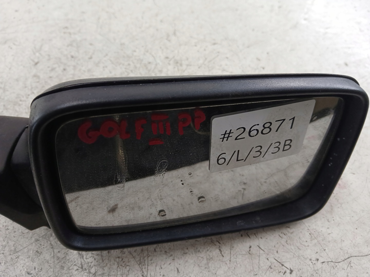 VW GOLF III mirror right manually black,