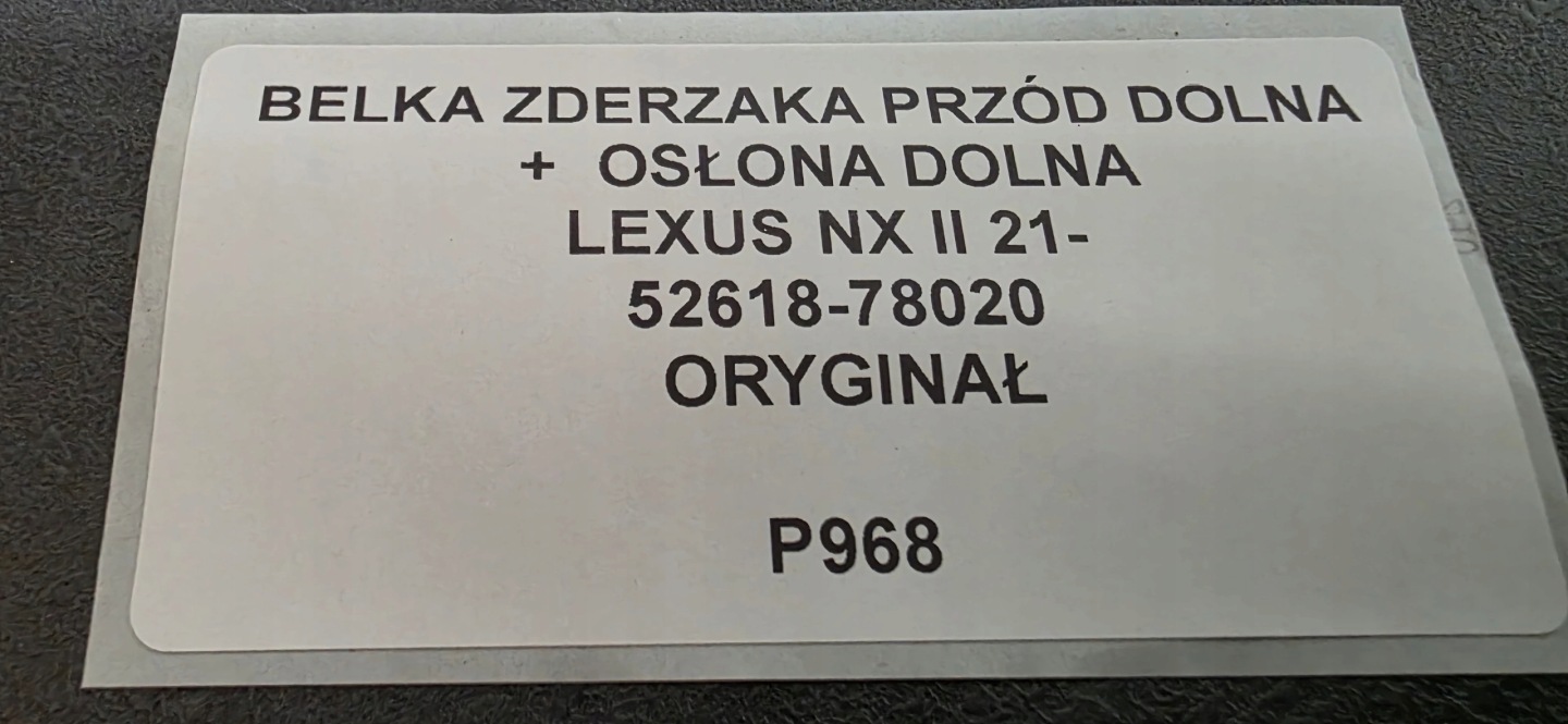 bumper support front lower + cover LEXUS NX II 21- original 52618-78020