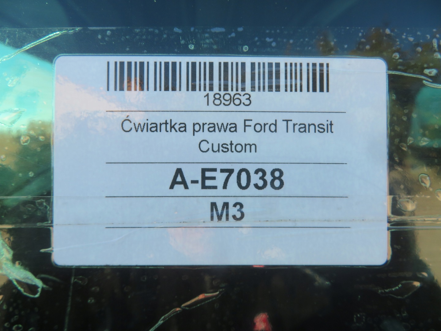 čtvrtka pravá záď FORD TRANSIT CUSTOM 16R