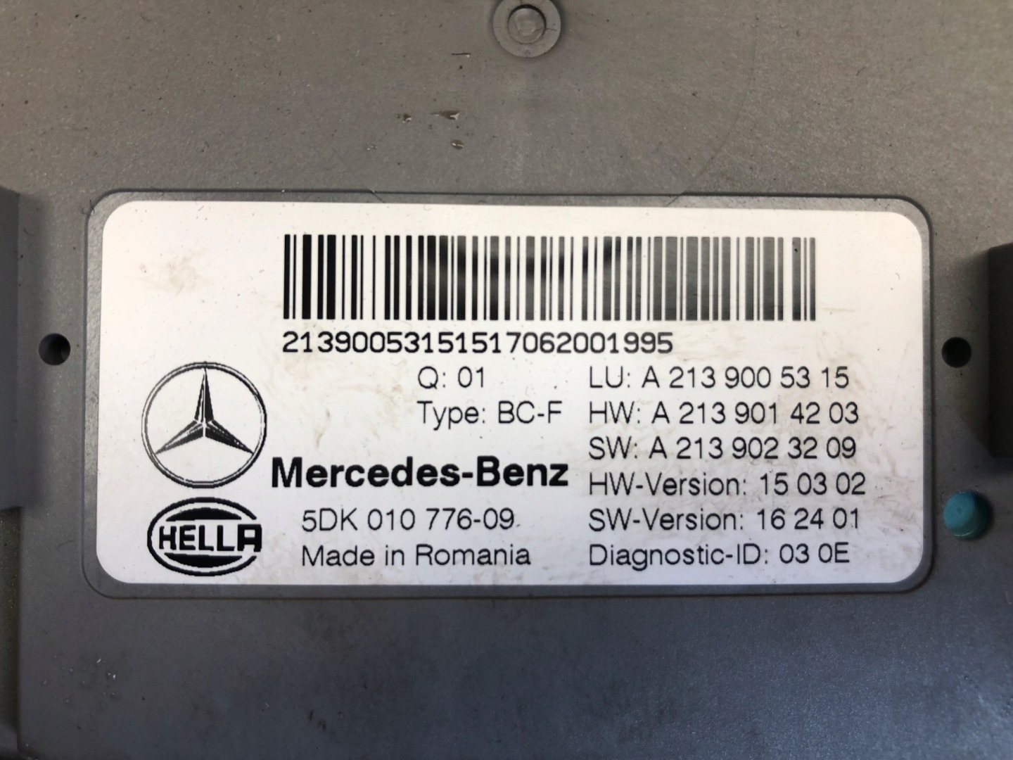 MERCEDES E W213 W238 module control unit A2139005315