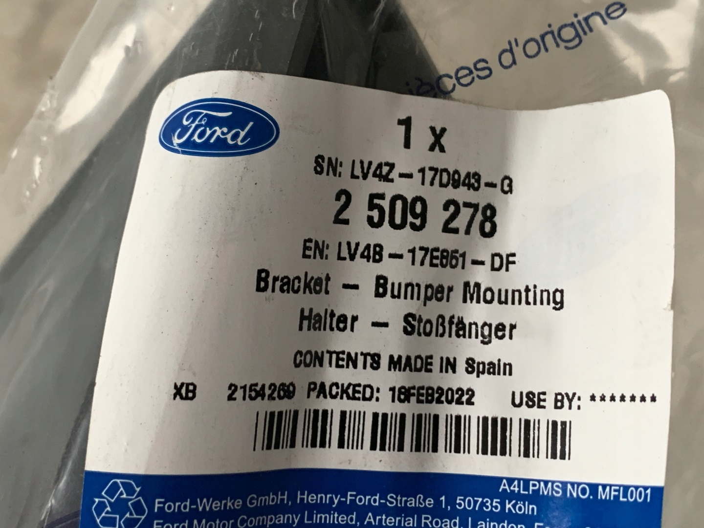 bumper bracket rear part right FORD KUGA MK3 20