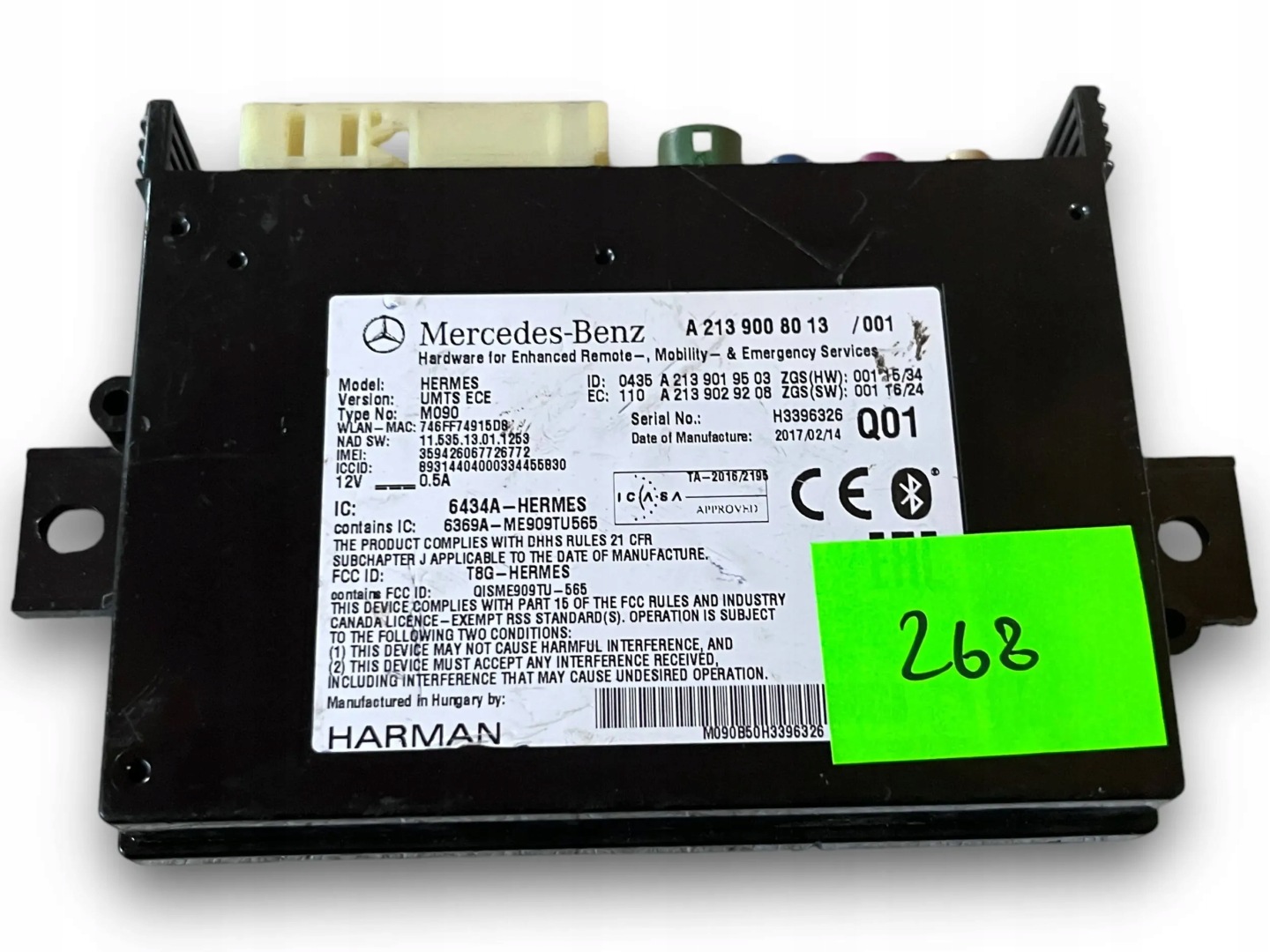 MERCEDES W213 control unit TELEMATIK 2139008013 @M