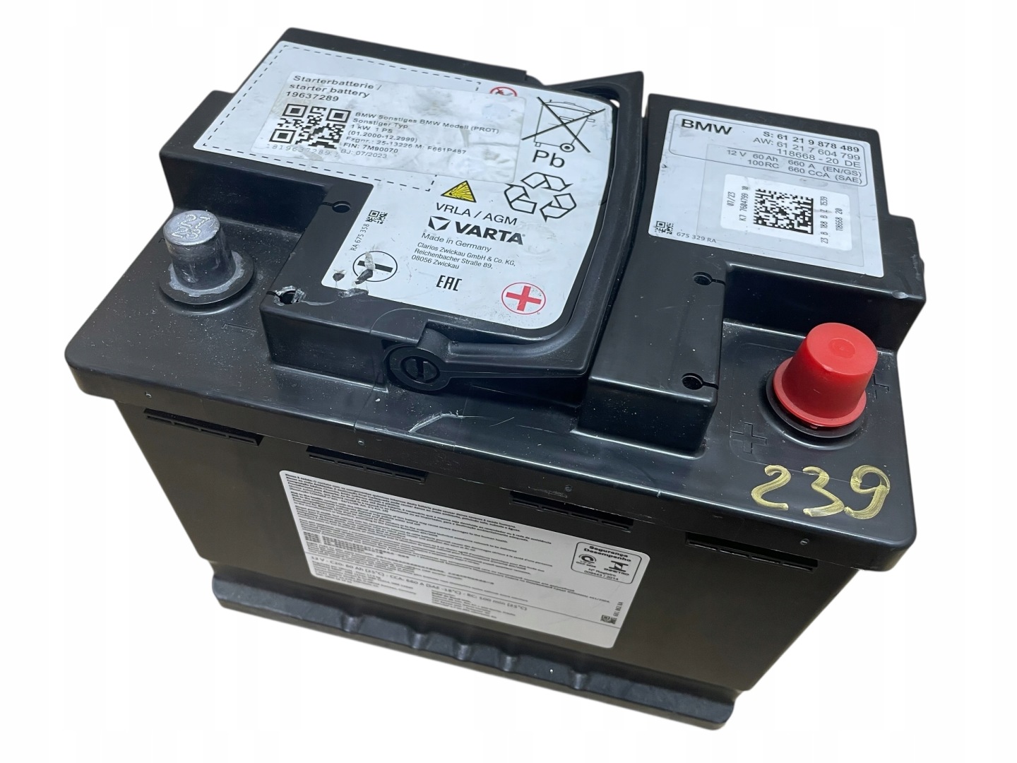 AKUMULATOR AGM START-STOP 12V 60AH 660AH BMW 2023R Original