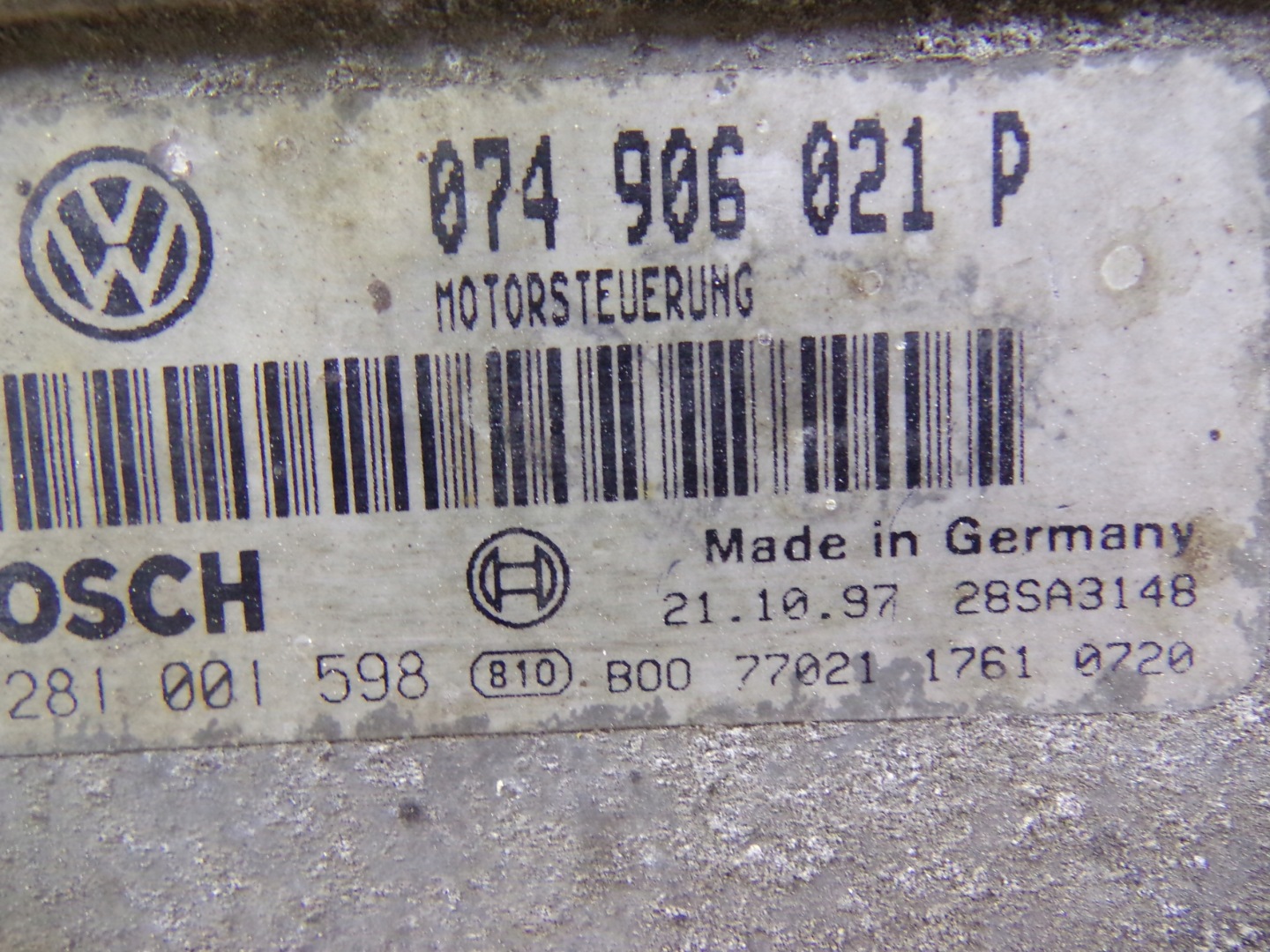 computer control unit VOLKSWAGEN LT35 2.5 TDI 074906021P