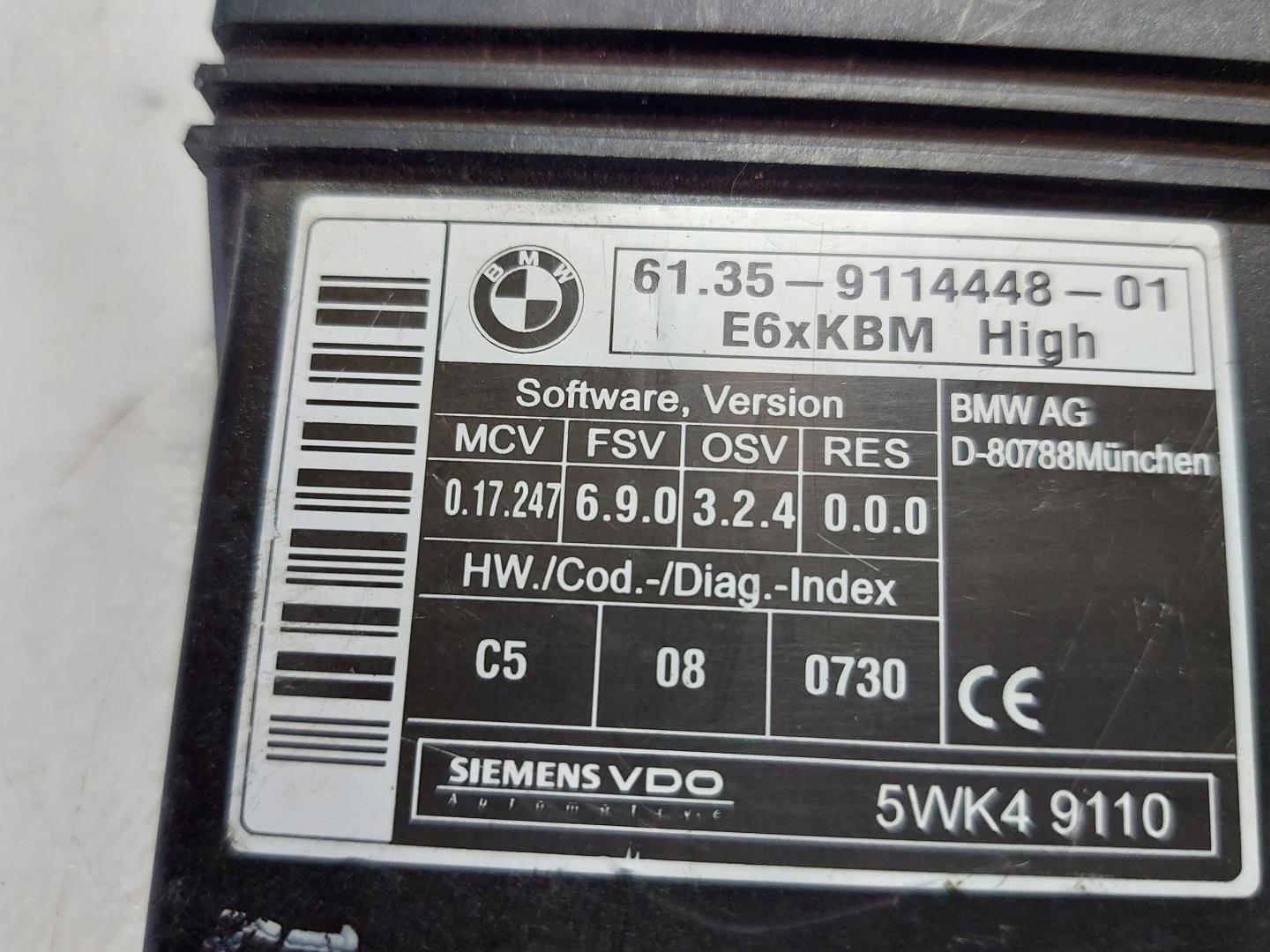 comfort control unit BMW E60 6135911444801