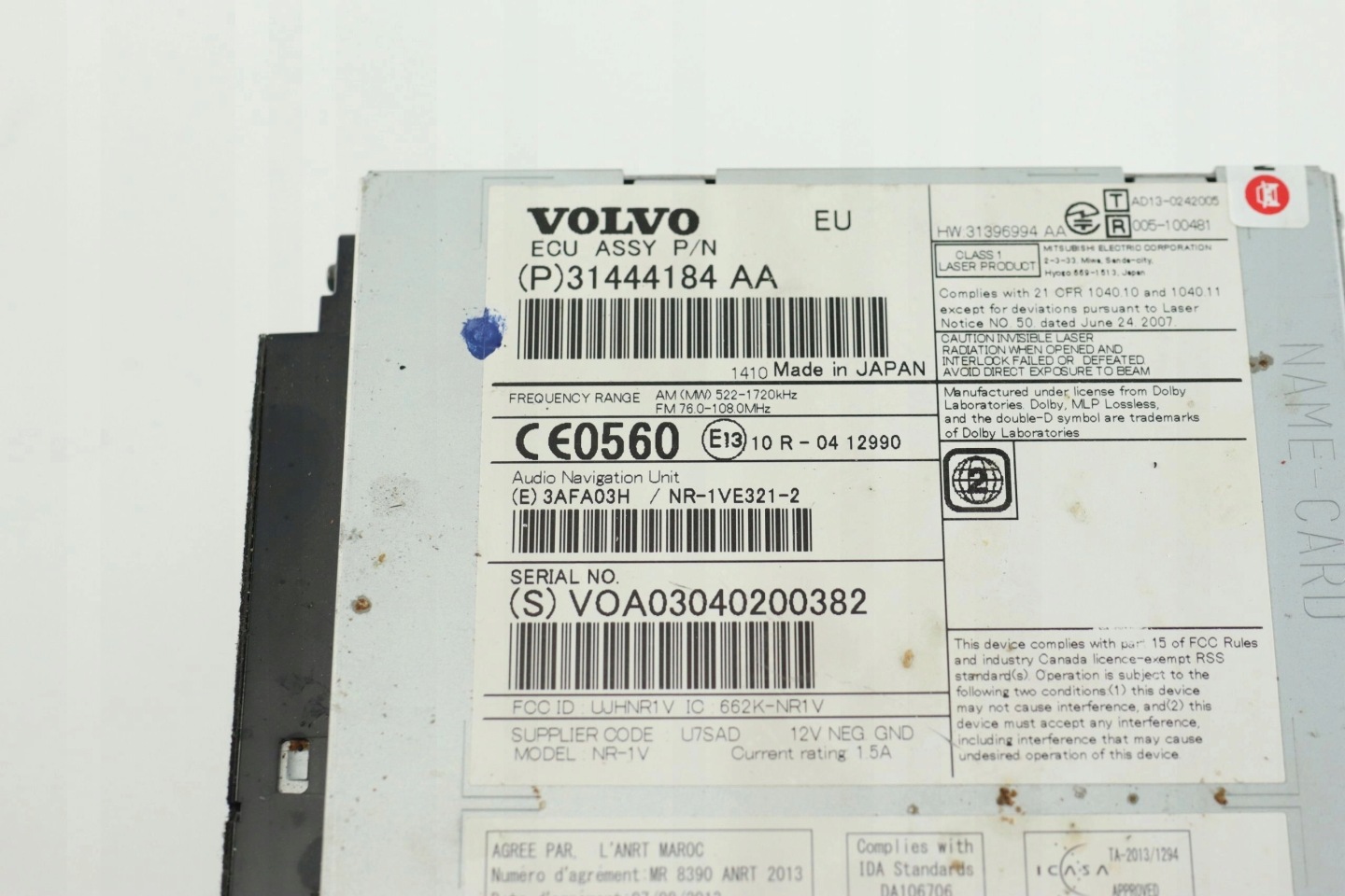RADIO VOLVO V40 II 31444184