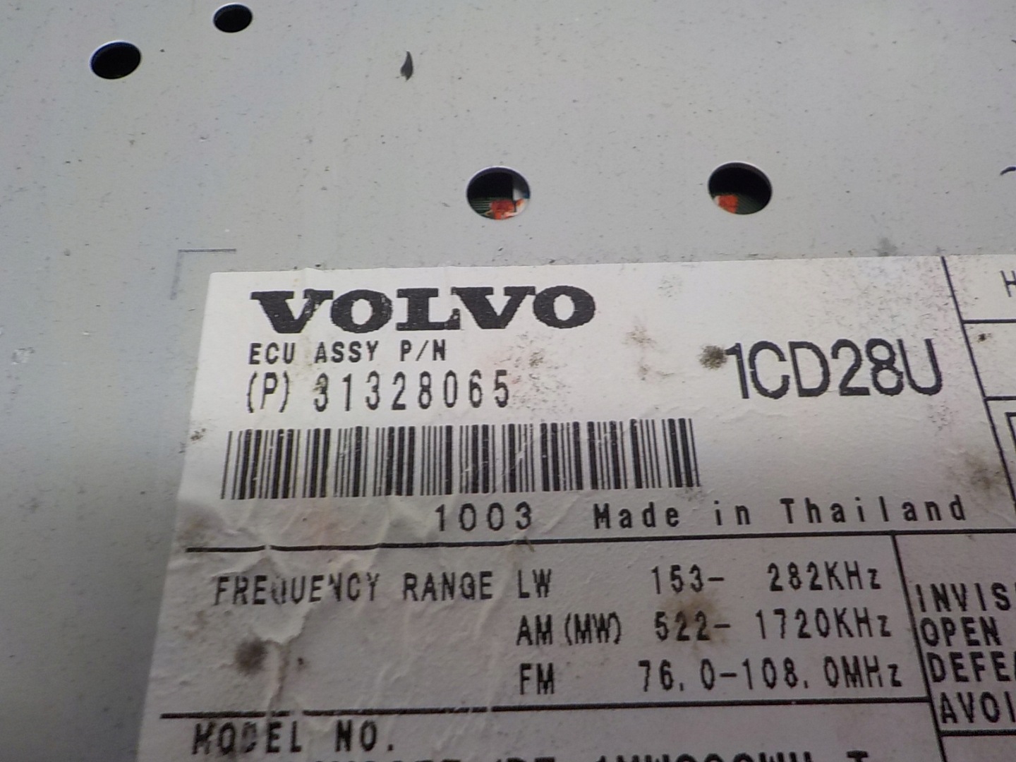 VOLVO XC90 e RADIO lettore 31328065