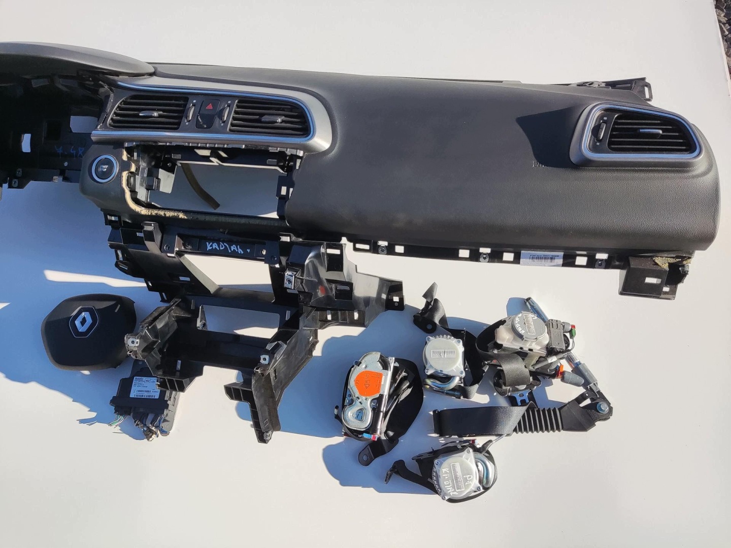 panneau d'instruments console airbag airbag courroies de tension SENSOR RENAULT KADJAR 2015-2018