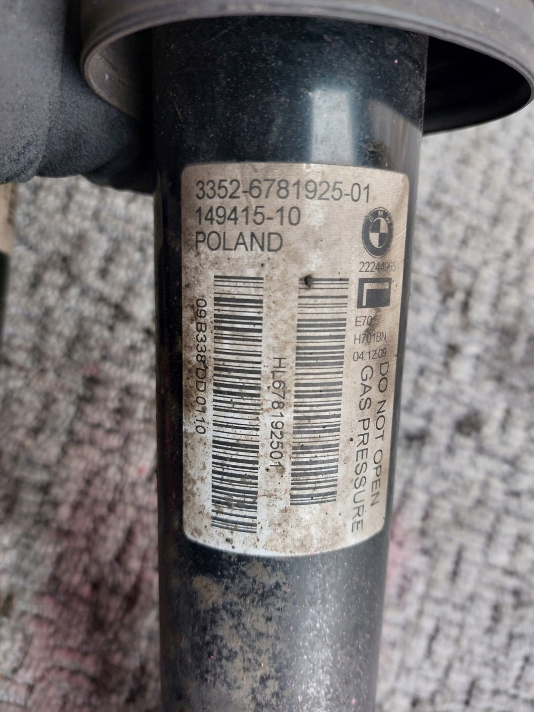 shock absorber rear part left right BMW X5 E70