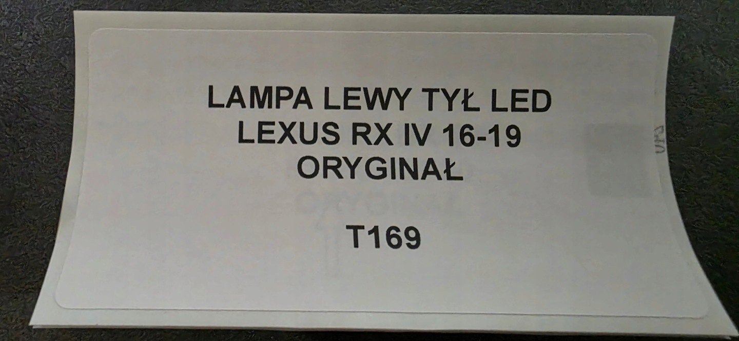 light left rear part LED LEXUS RX IV 16-19 original
