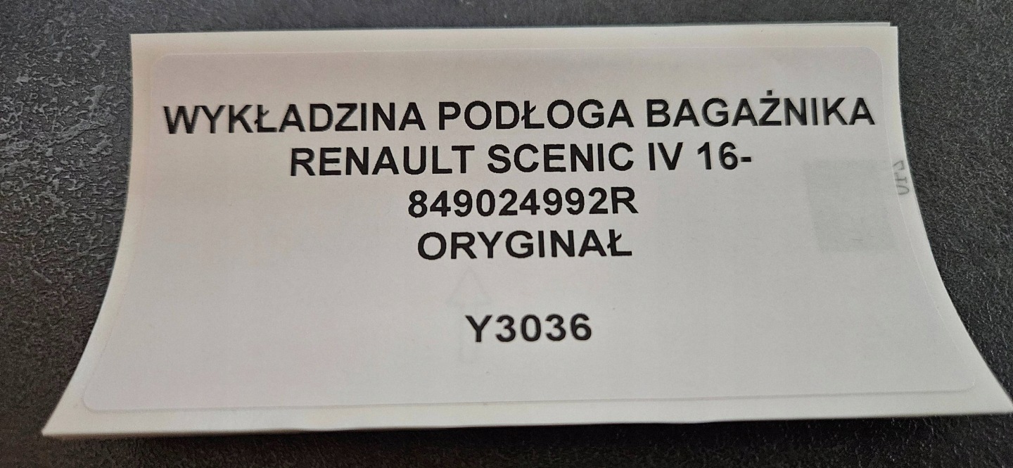 mats floor boot RENAULT SCENIC IV 16- original 849024992R