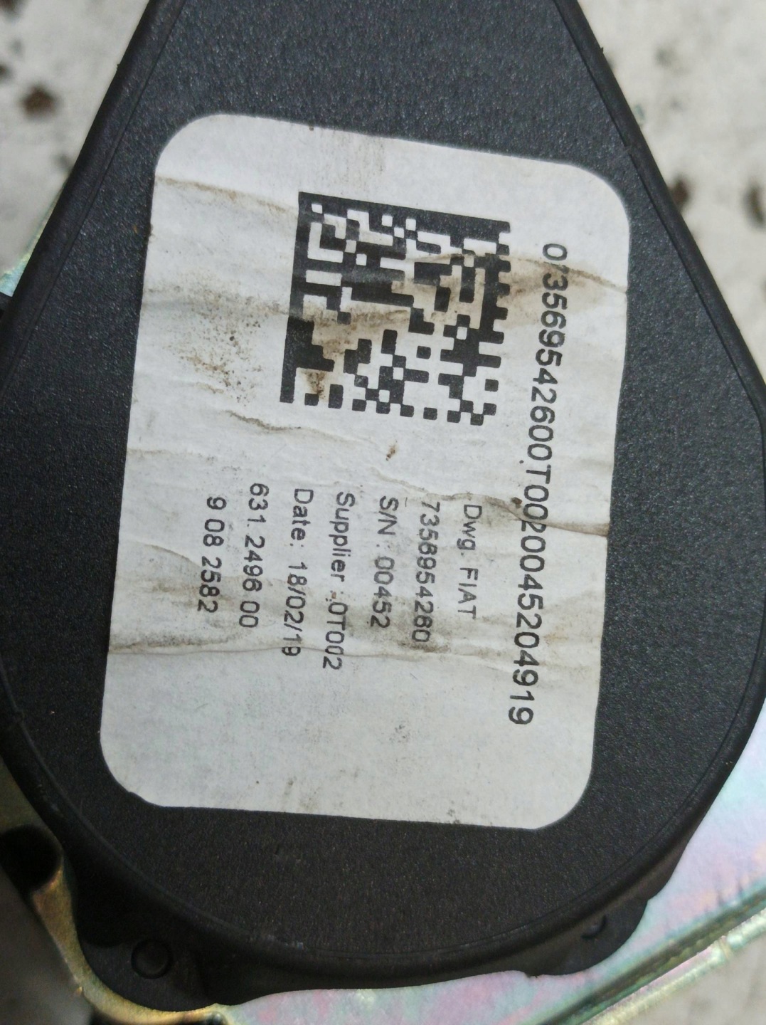Gurten Sicherheits mitte heck KANAPY 7356954260 Fiat Tipo II (2016- )