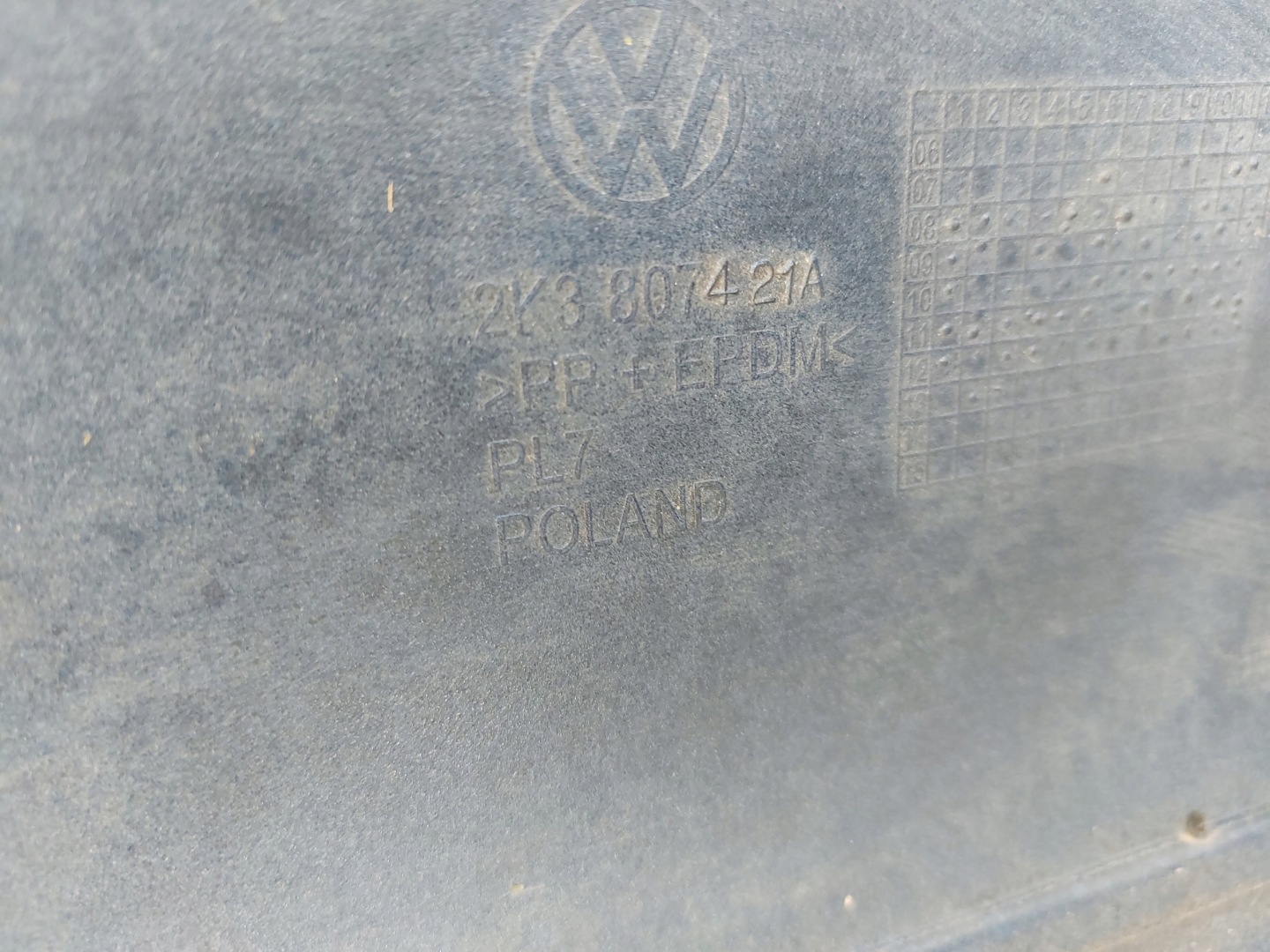 bumper rear part VW CADDY 12r PDC blue
