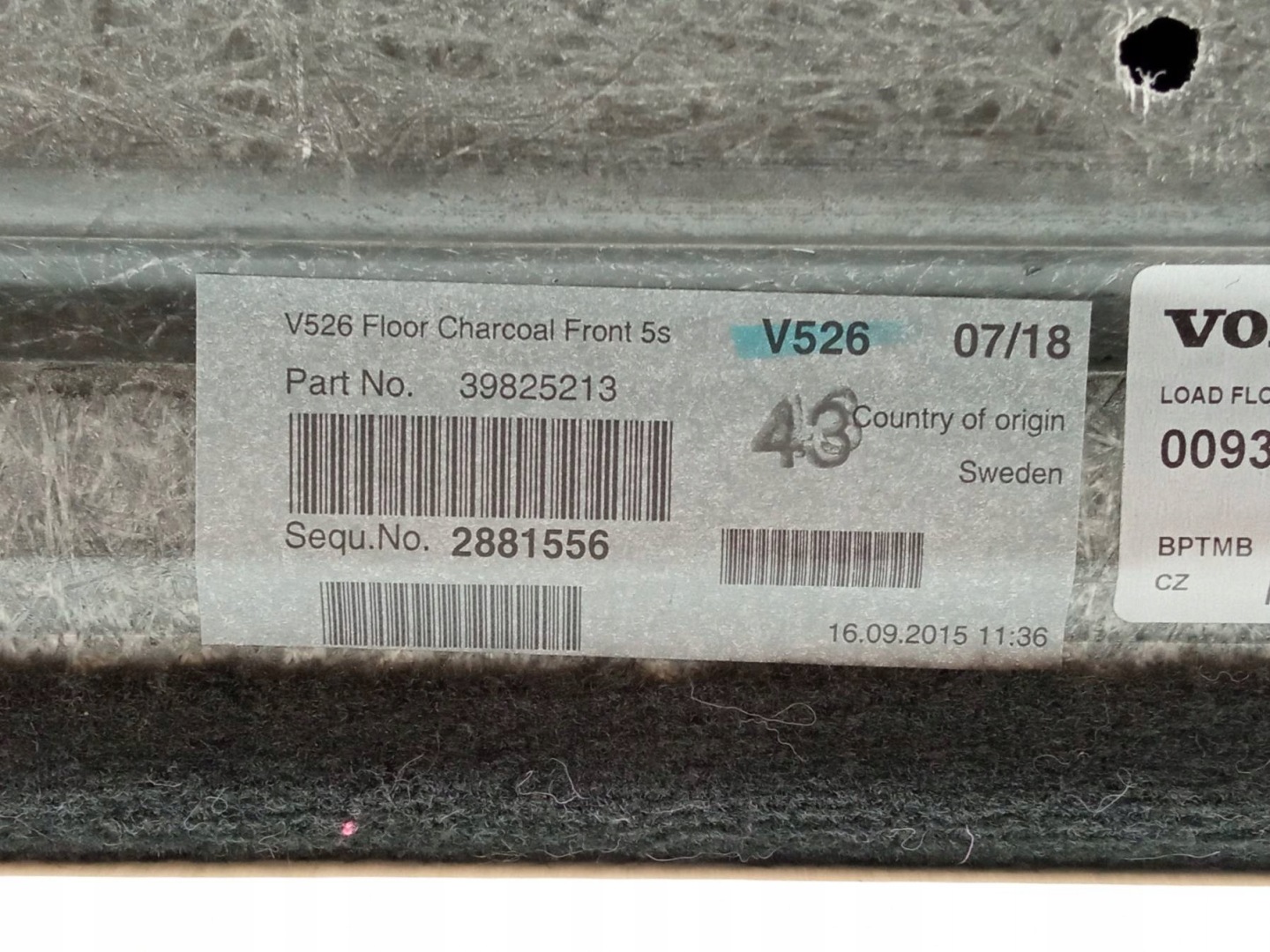 floor boot mats carpet 39825213 Volvo XC 90 II (2015- )