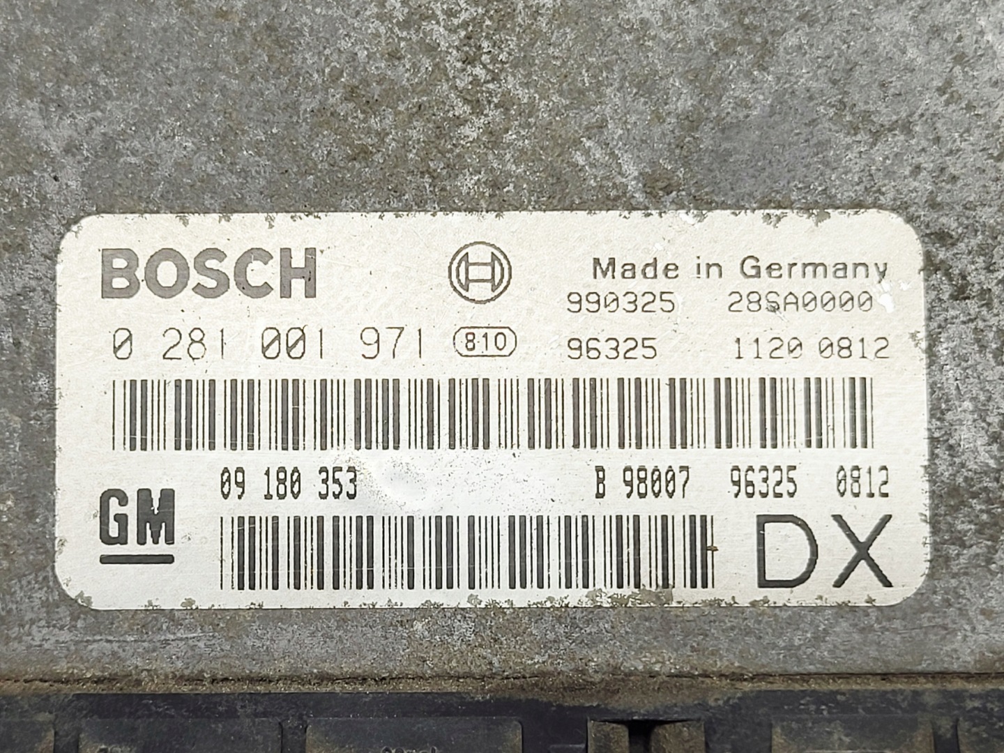 computer control unit of the engine OPEL ASTRA G 0281001971 09180353 DX