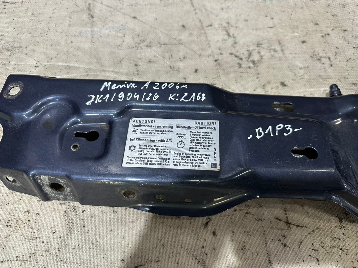 support panel for radiators pillar upper 93301873 OPEL MERIVA A 2006R. K: Z168