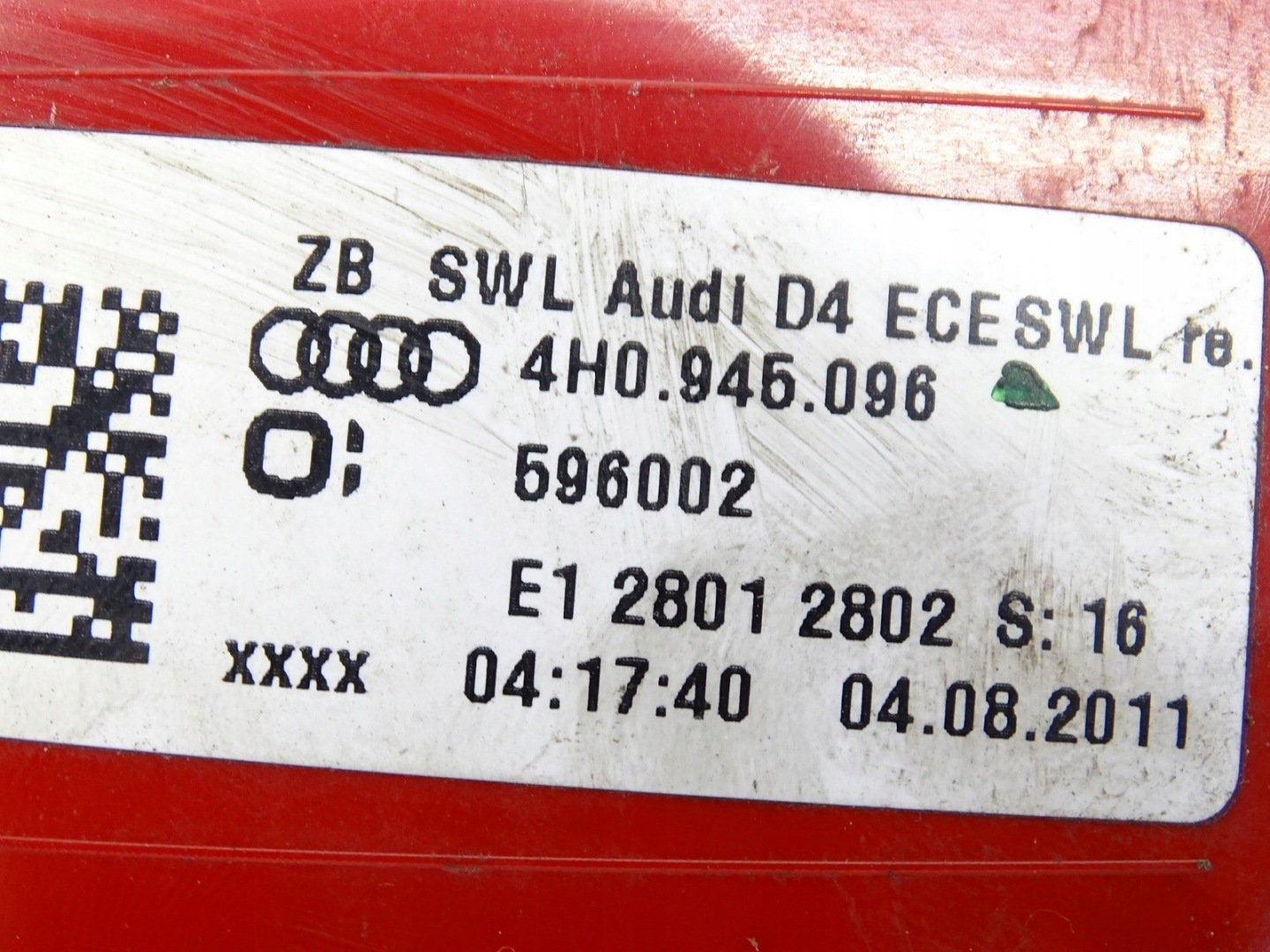 light right right rear part rear AUDI A8 D4 LED 4H0945096