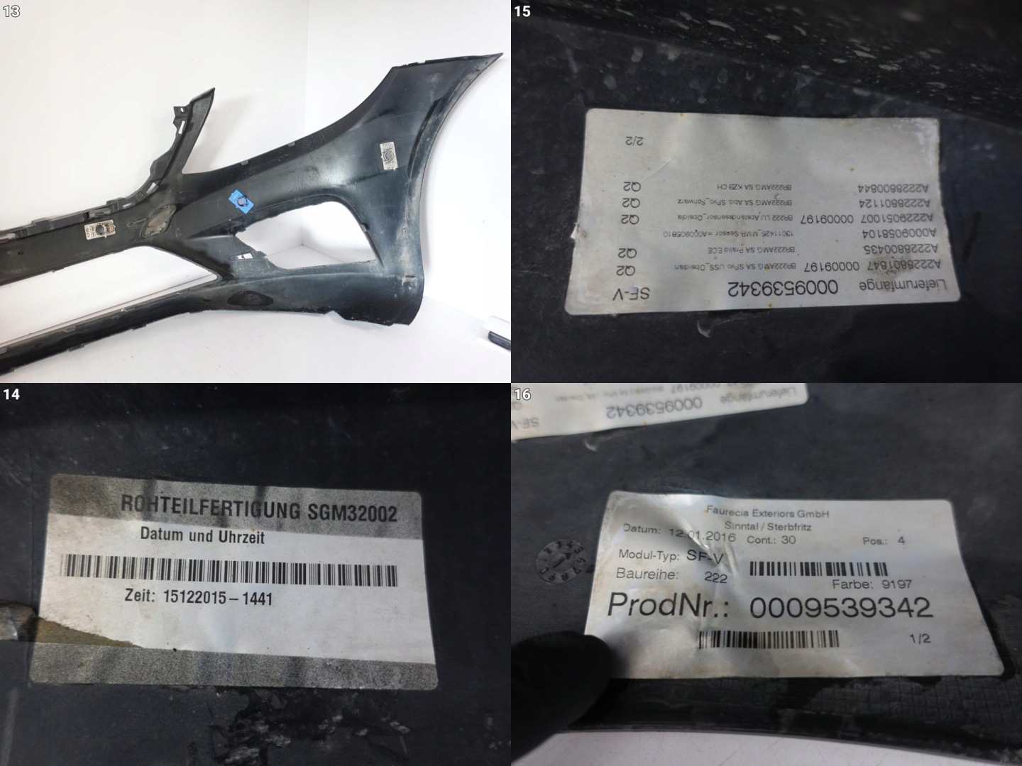 MERCEDES S-KLASA W222 AMG 13-17 bumper BUMPER front (6xPDC)