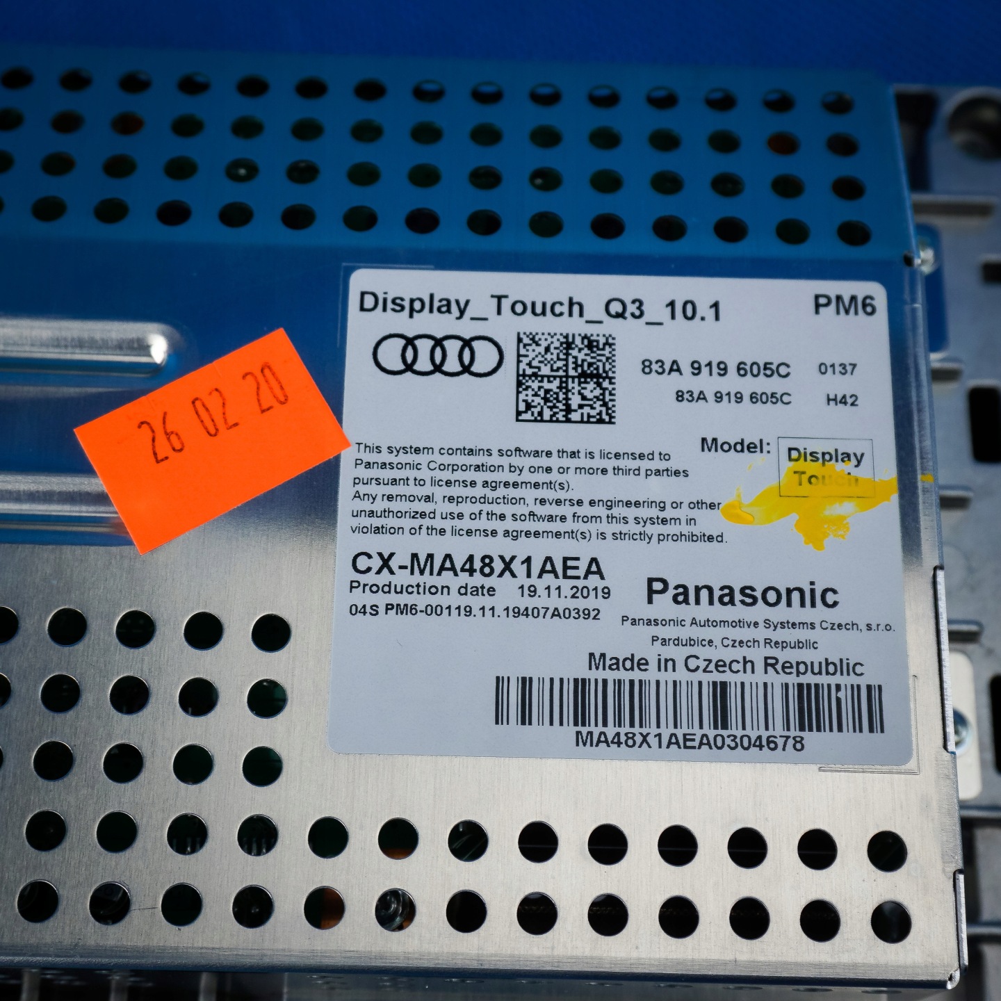 display LCD MMI High Navi 10,1" SoftTouch Audi Q3 83A 83A919605C 28km