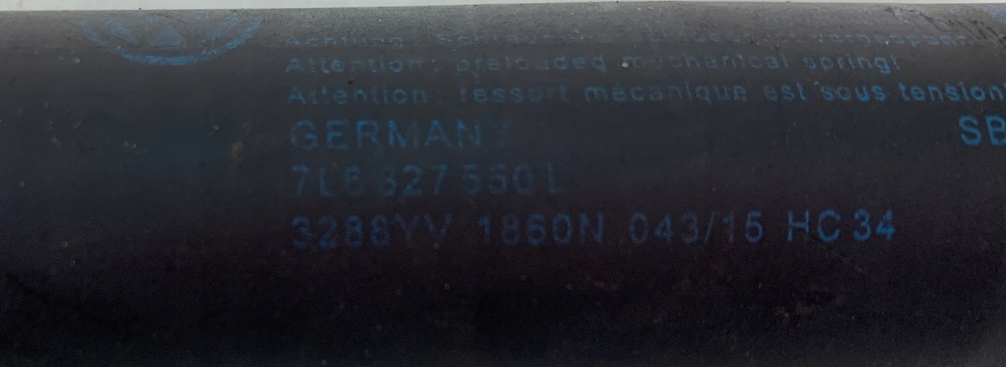 Dämpfer heckklappe heck VW TOUAREG 7L6827550N
