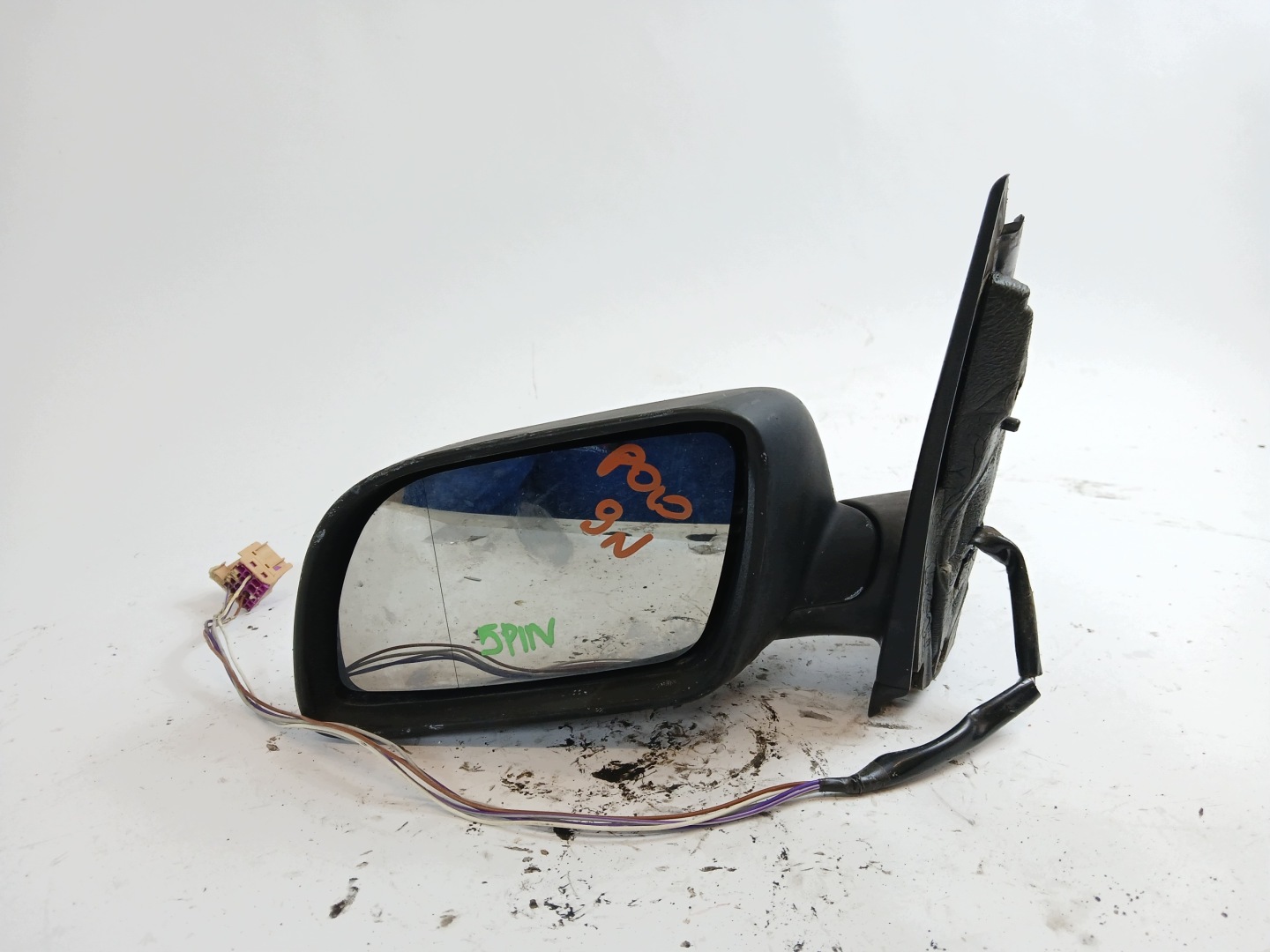 VW POLO 9N mirror left 5 PIN black,