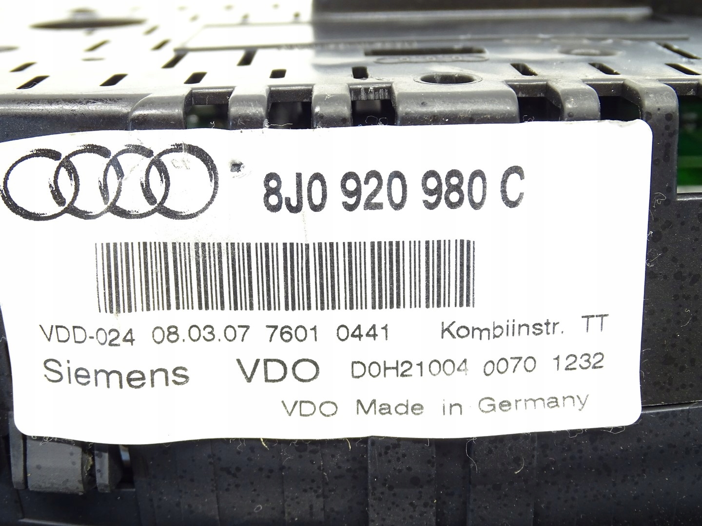 dials clock dials AUDI TT 8J 8J0920980C 2.0 TFSI UK
