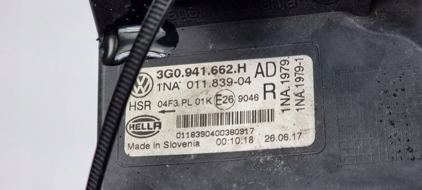 Nebelscheinwerfer rechts 3G0941662H VOLKSWAGEN PASSAT B8