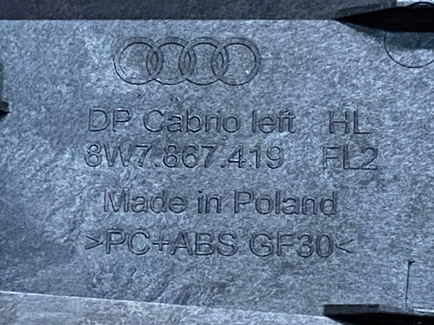AUDI A5 8W CABRIO DEKOR door left 8W7867419