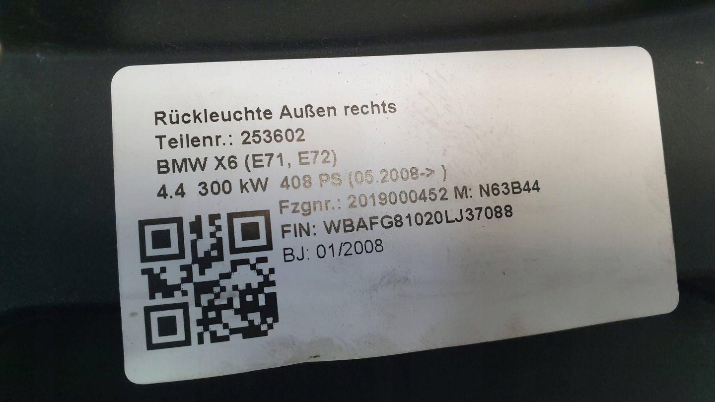 light rear part right BMW X6 E71 07