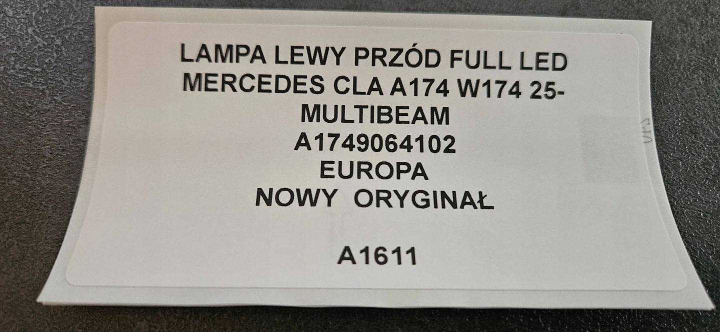 light left front FULL LED MERCEDES CLA A174 25- MULTIBEAM original