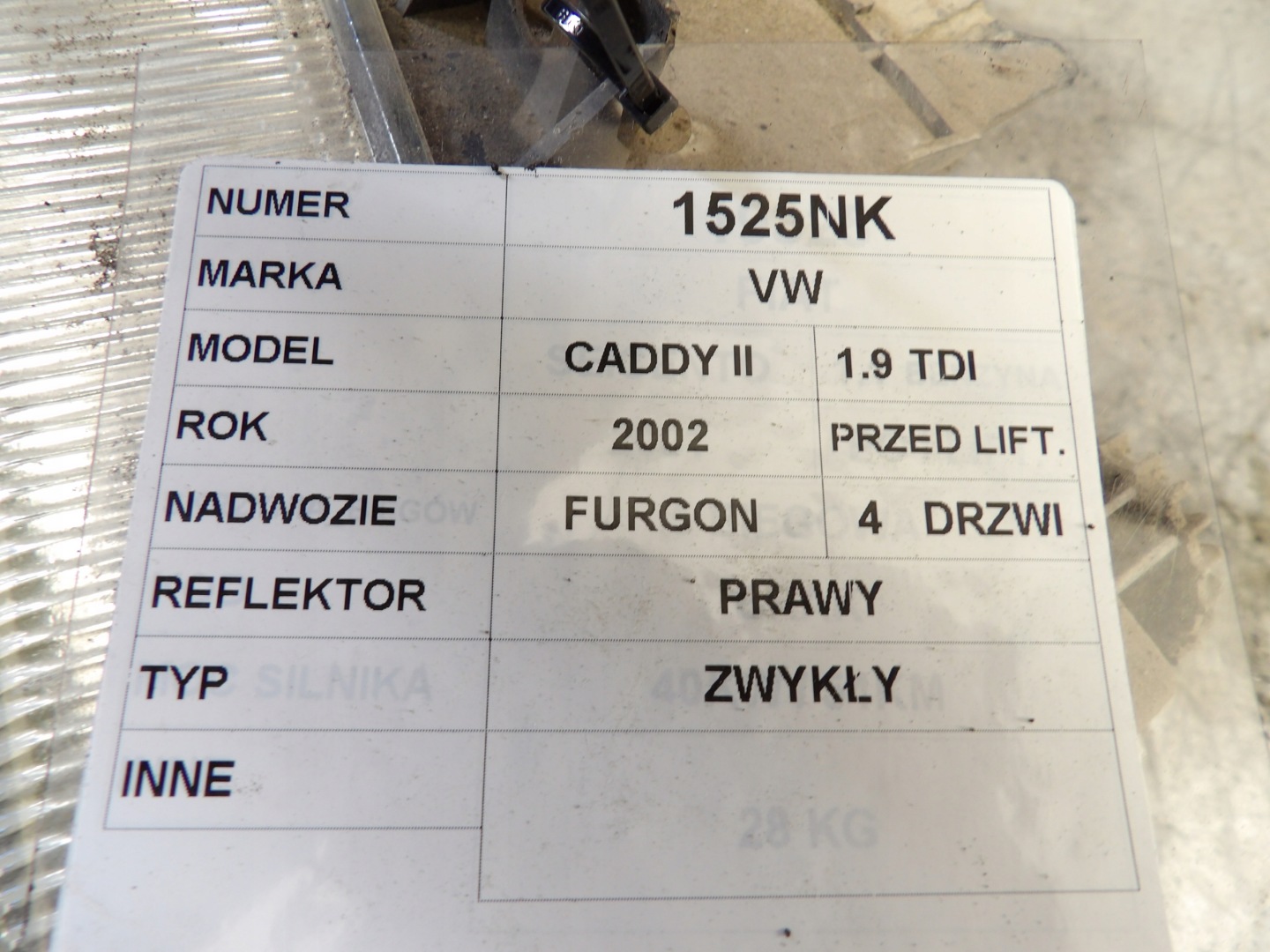 VW transporter T4 light front right