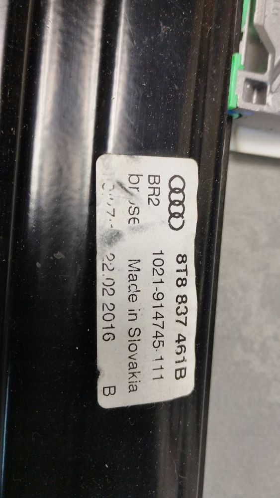 Audi A5 Sportback 8TA mechanism windows right front 8T8837461B
