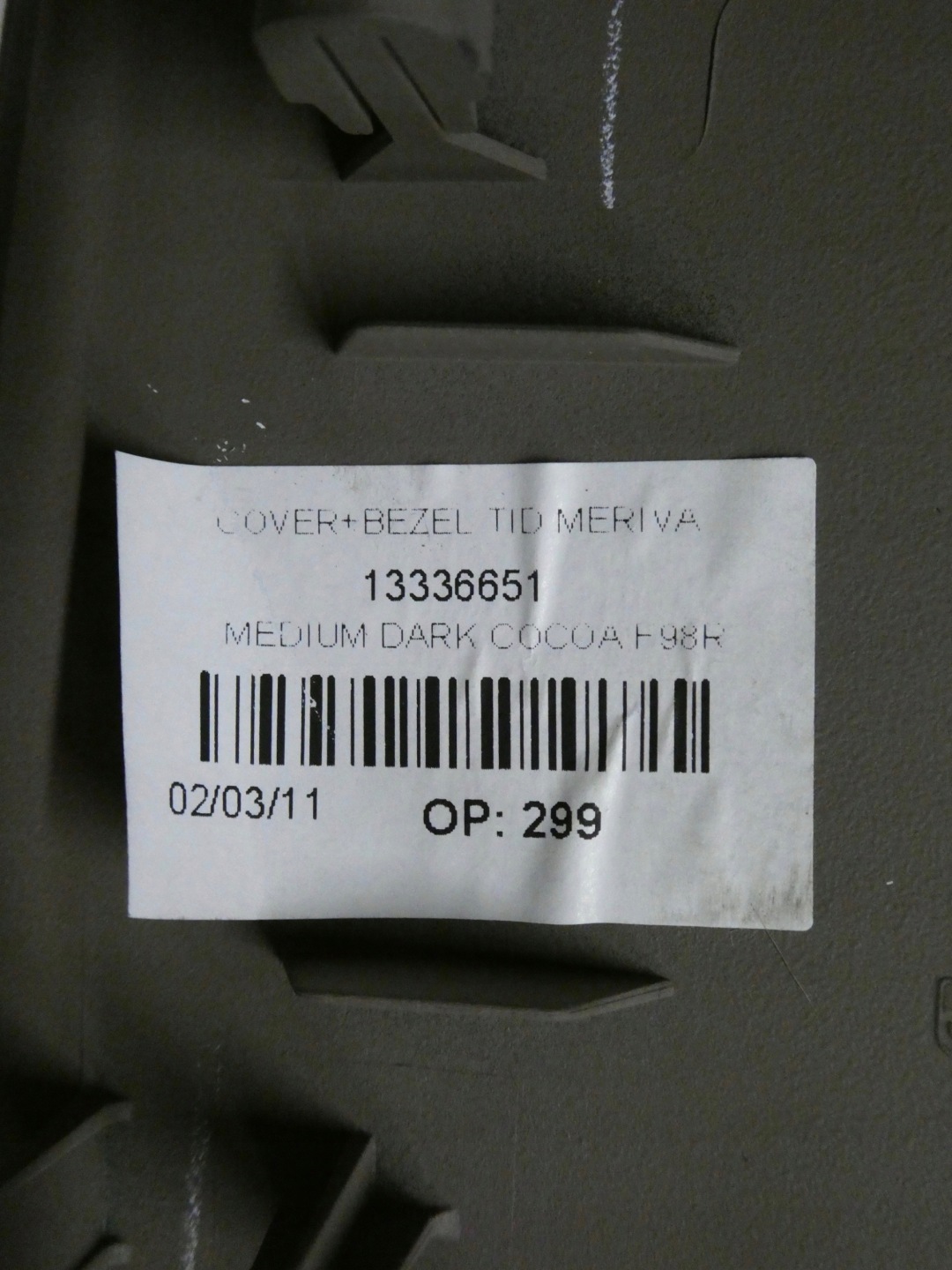 display cover BRAZOWA OPEL MERIVA B
