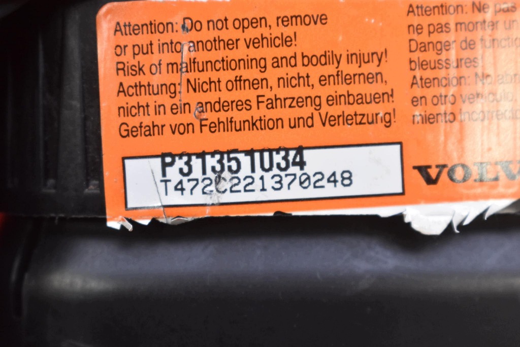 airbag driver´s P31351034 VOLVO V40 2 II 12-16