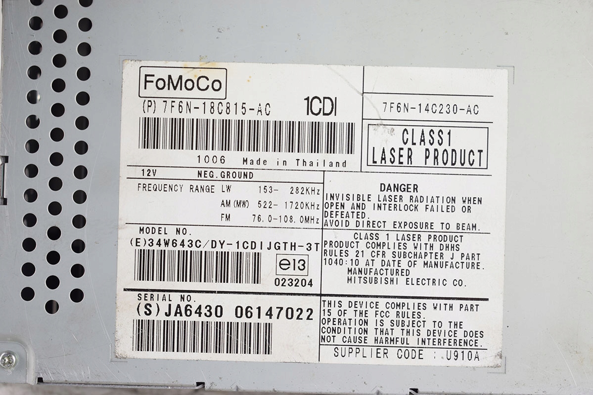 RADIO CD JAGUAR XF X250 7F6N-18C815-AC