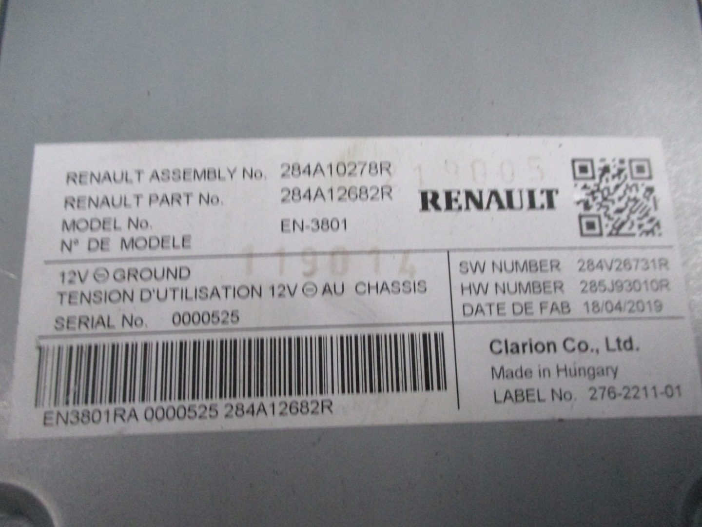 Sensor modul RENAULT 284A10278R
