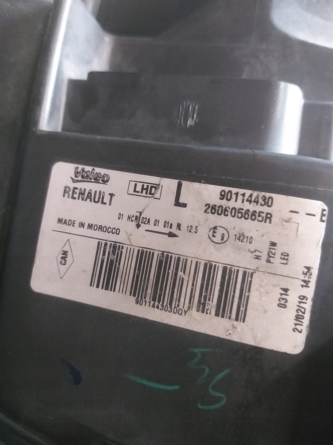 light front left DACIA SANDERO II 2 LIFT LED 260605665R