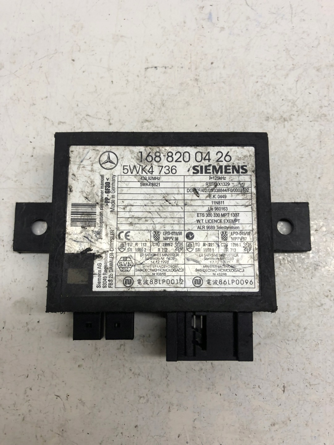 modulo IMMOBILIZER MERCEDES A170 168 820 04 26