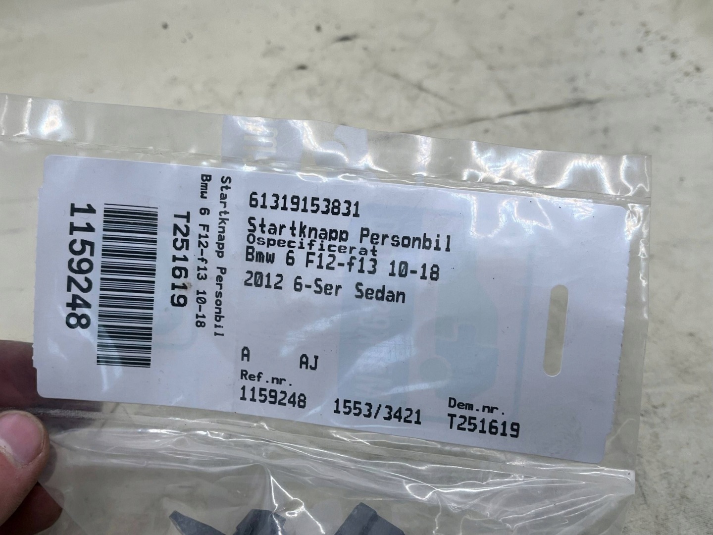 button START STOP BMW 5 F10 922523003 !J