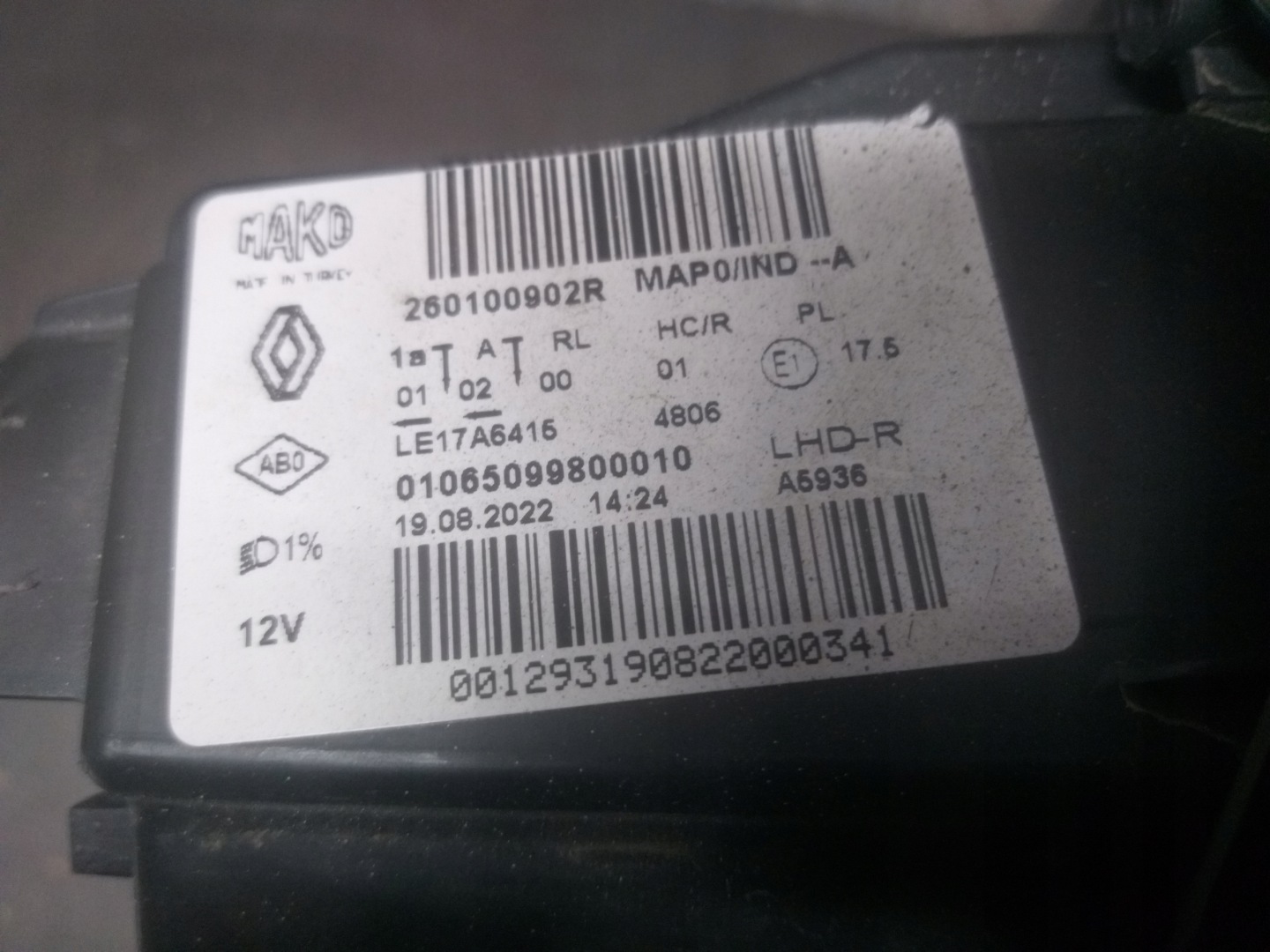 light front right RENAULT CLIO V 5 FULL LED 260100902R