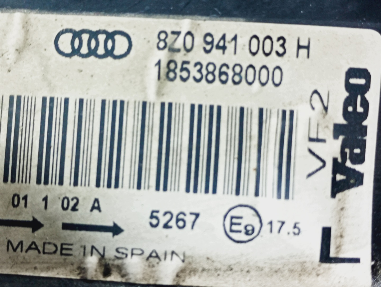 light left front REFLEKTOR left front OE 8Z0941003H Audi A2 99-05