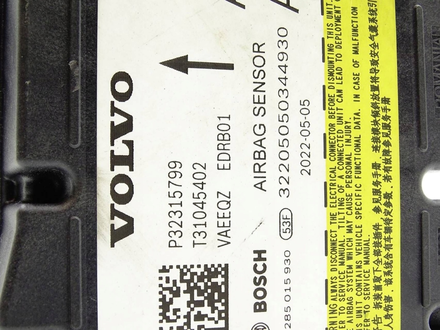 control unit module SENSOR airbag VOLVO XC40 P32315799