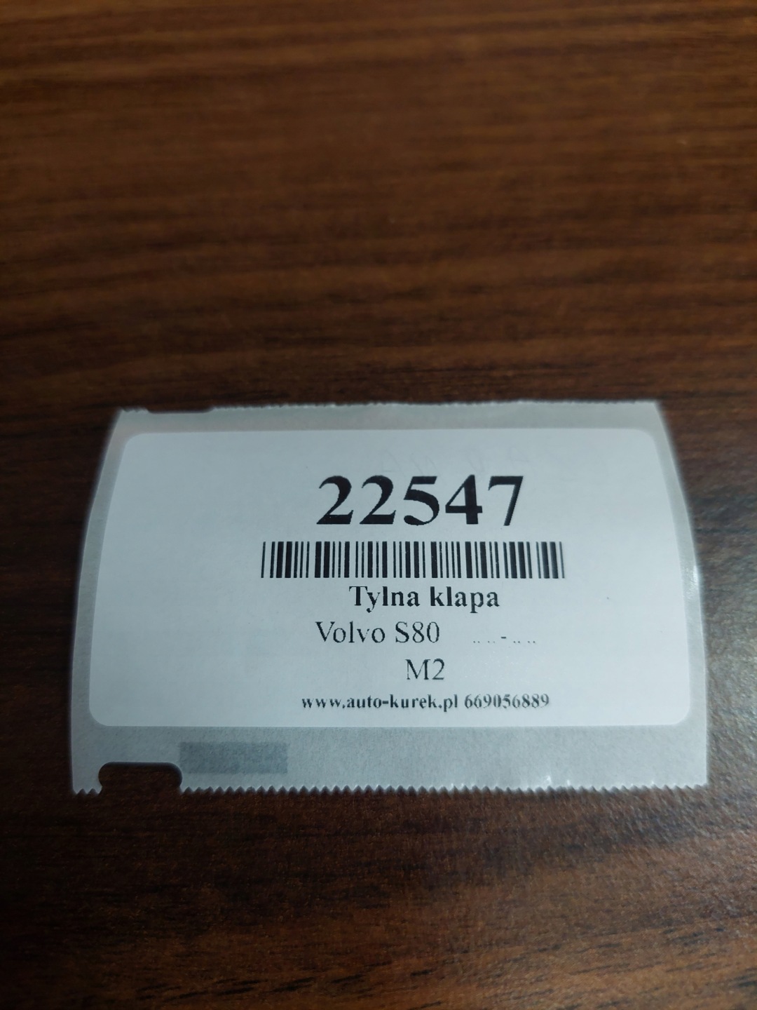 VOLVO S80 rear trunk door boot