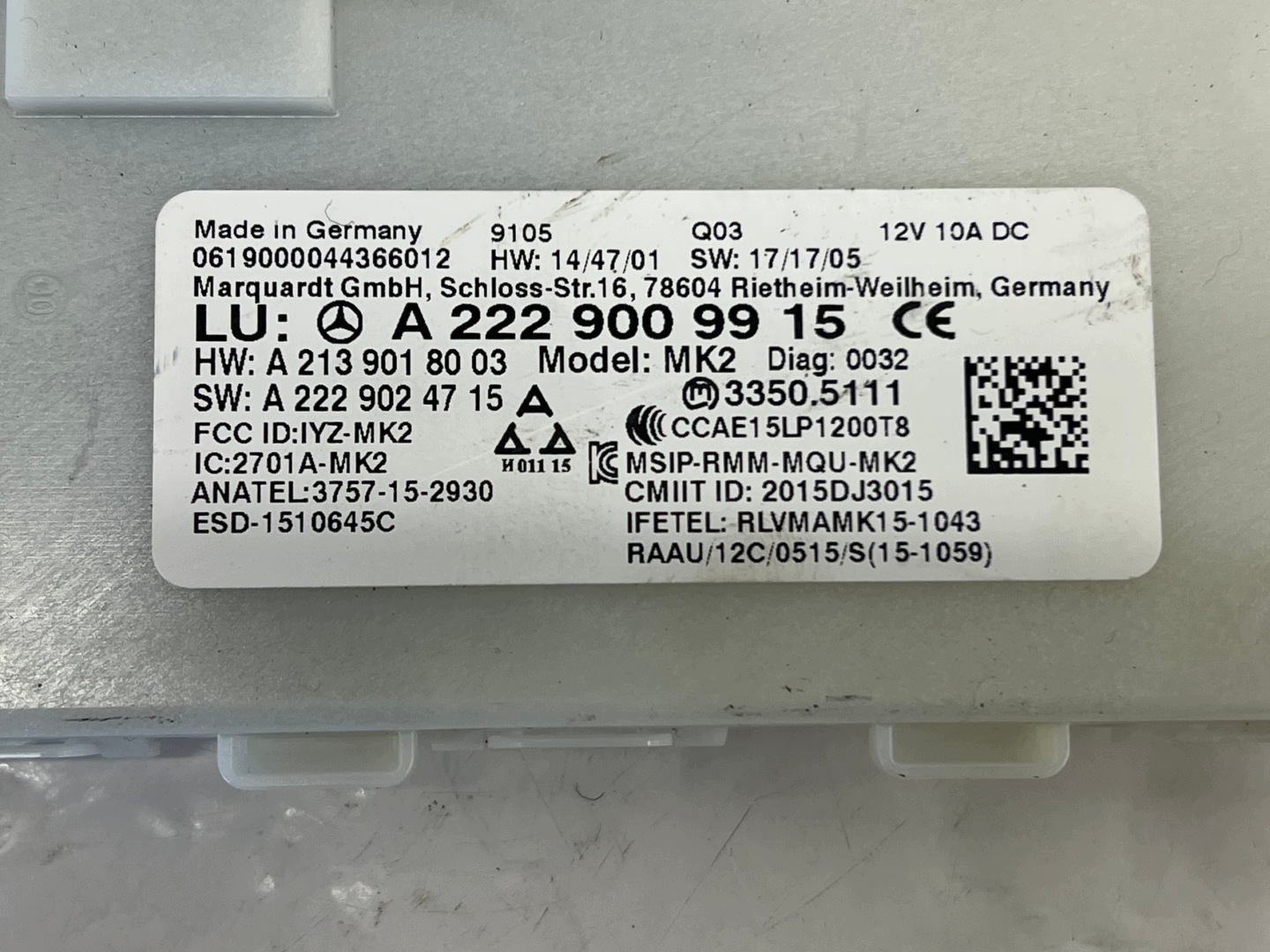 W205 LIFT modulo Centralina KEYLESS Originale A2229009915