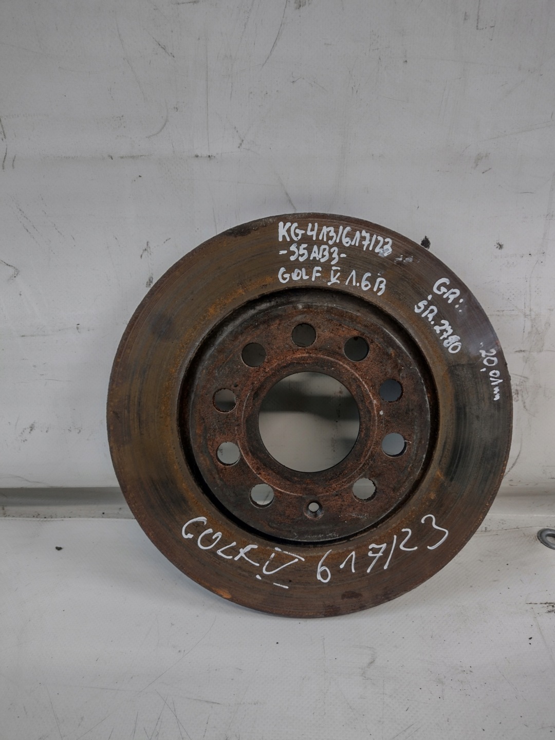 discs brake 2SZT. front 280MM VOLKSWAGEN GOLF 5 V 1.6B 06r.