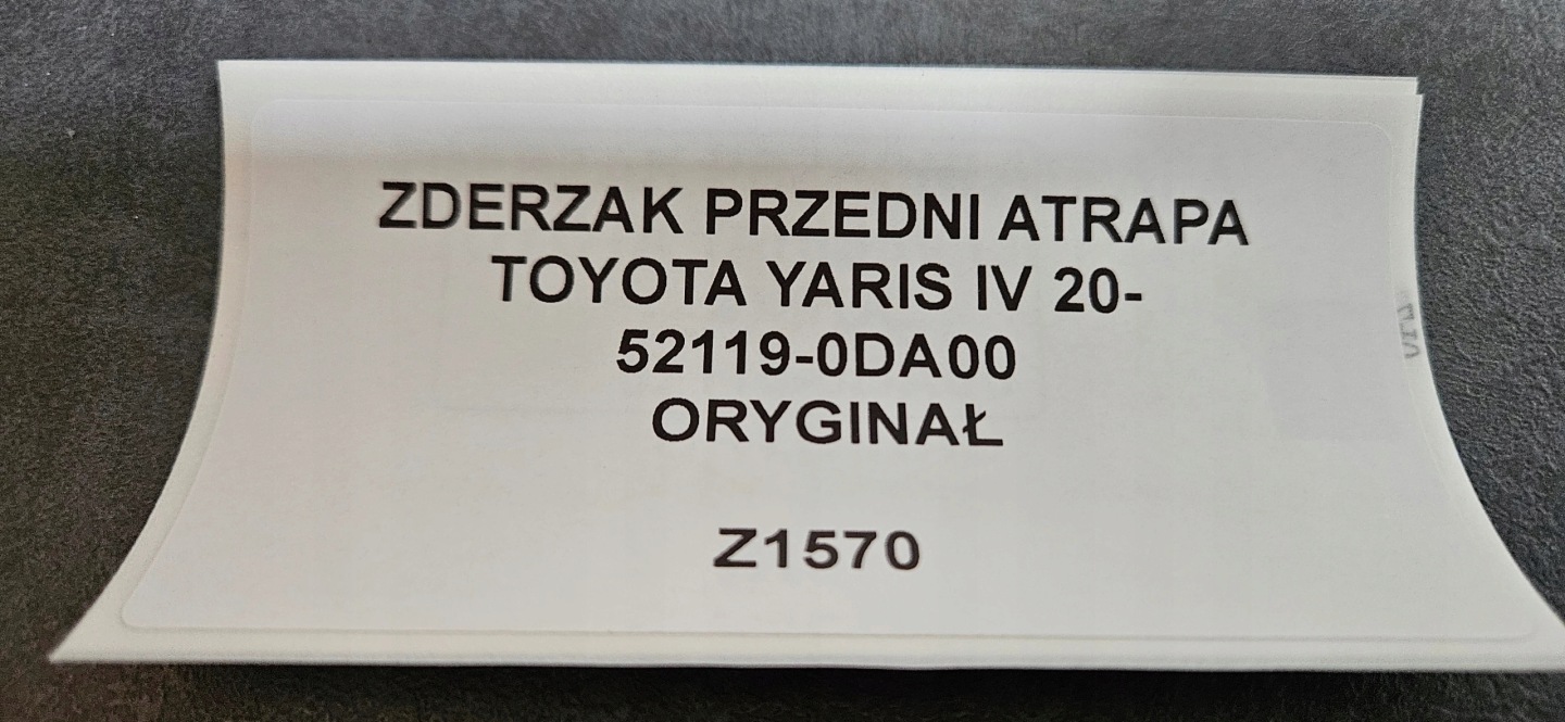 front bumper TOYOTA YARIS IV 20- original 52119-0DA00