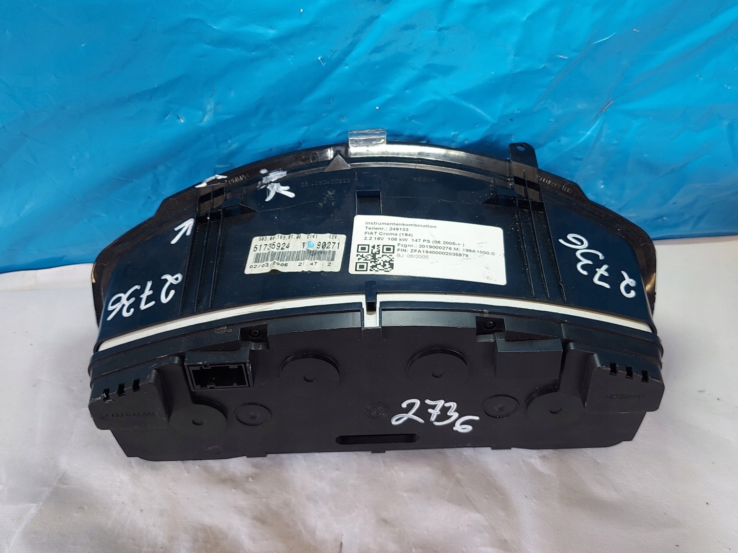 dials clock FIAT CROMA 2.2 16V 51735924
