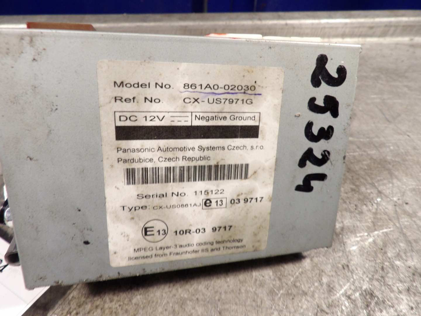 Toyota Corolla E15 control unit, module 861A002030 CX-US7971G