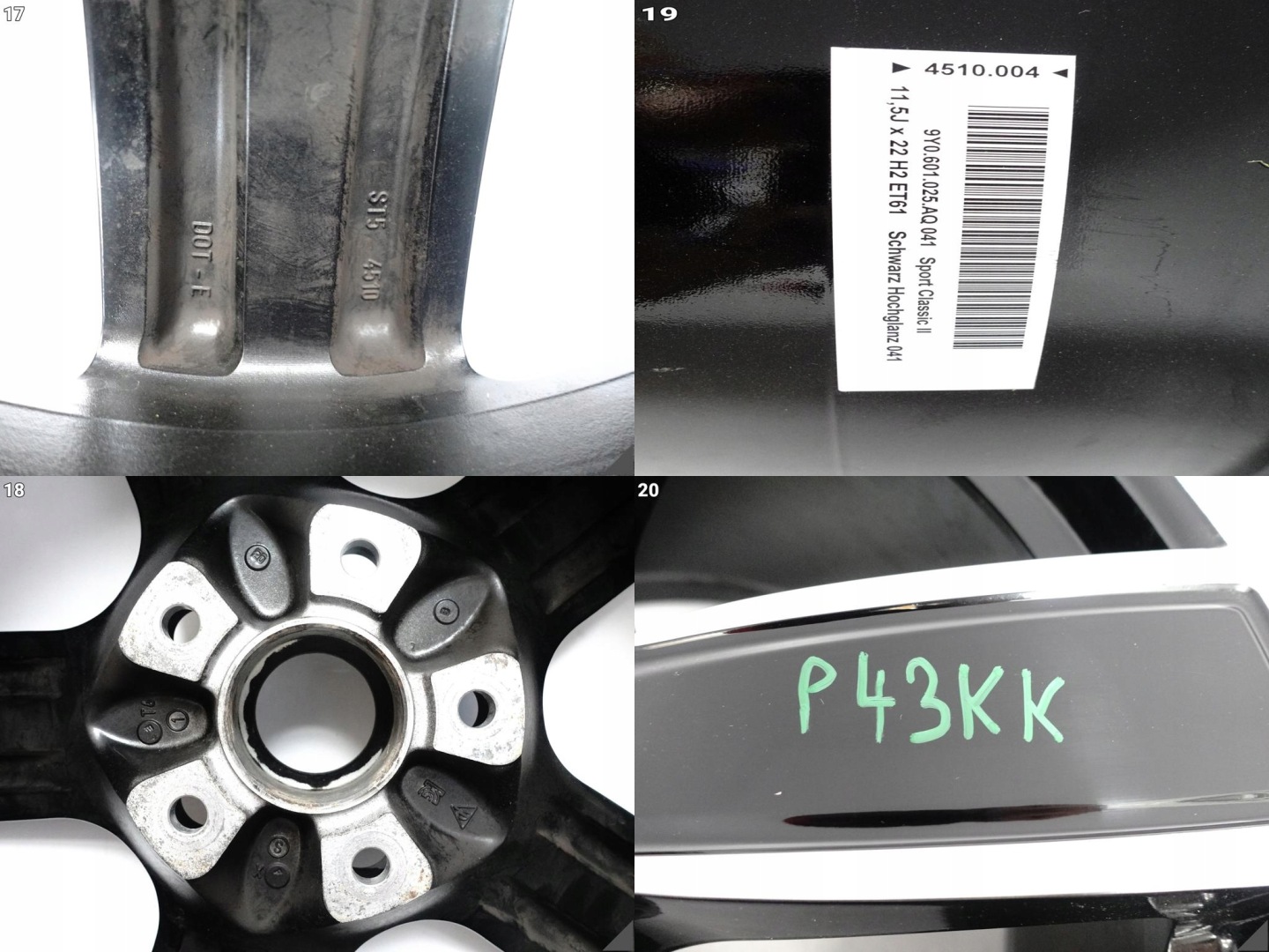 PORSCHE CAYENNE 9Y0 E3 SPORT CLASSIC disk disk 11,5Jx22 ET61 5x130 041