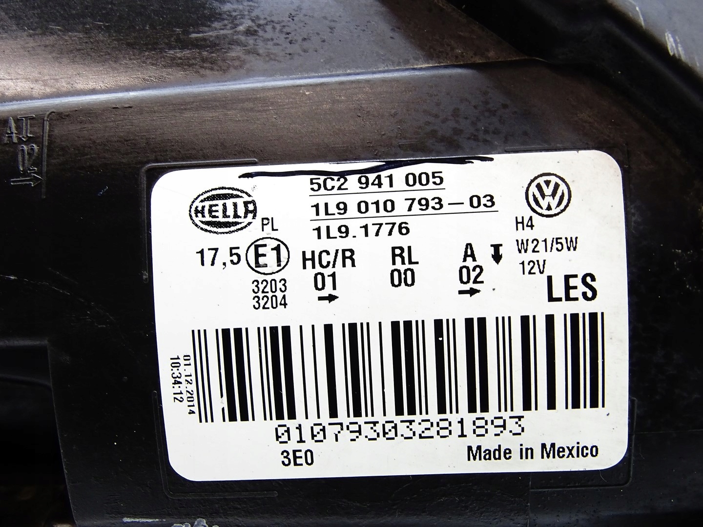 REFLEKTOR light left front left front VW BEETLE 5C LIFT 5C2941005